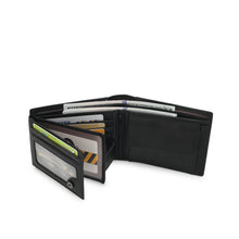 Load image into Gallery viewer, WILD CHANNEL GENUINE LEATHER RFID SHORT WALLET NW 017-2 BLACK