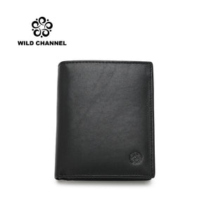 WILD CHANNEL GENUINE LEATHER RFID SHORT WALLET NW 017-4 BLACK