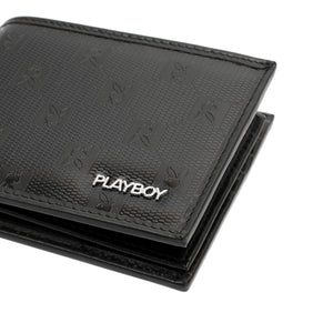 PLAYBOY MONOGRAM RFID BI-FOLD WALLET PW 235-4 BLACK