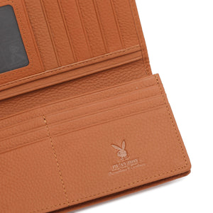 (4 to 11 Card Slots) PLAYBOY GENUINE LEATHER RFID LONG & SHORT WALLET PW 261 -1/-2/-3/-4 LIGHT BROWN