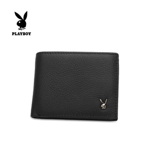 (9 to 11 Card Slots) PLAYBOY GENUINE LEATHER RFID SHORT & LONG WALLET PW 262 -1/-2/-3/-4 BLACK