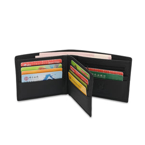 (9 to 11 Card Slots) PLAYBOY GENUINE LEATHER RFID SHORT & LONG WALLET PW 262 -1/-2/-3/-4 BLACK