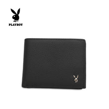 Load image into Gallery viewer, (9 to 11 Card Slots) PLAYBOY GENUINE LEATHER RFID SHORT &amp; LONG WALLET PW 262 -1/-2/-3/-4 BLACK