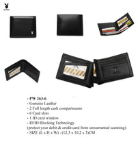 Load image into Gallery viewer, (6 to 10 Card Slots) PLAYBOY RFID BLOCKING WALLET PW 263 -2/-3/-6 BLACK