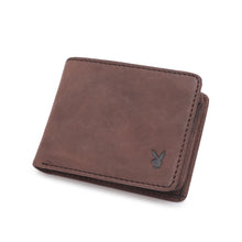 Load image into Gallery viewer, (9 Card slots) PLAYBOY GENUINE LEATHER RFID SHORT WALLET PW 267-4 BROWN