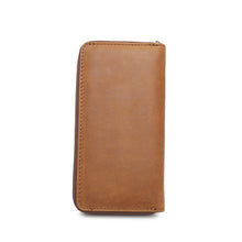 Load image into Gallery viewer, (10 Card slots) PLAYBOY GENUINE LEATHER RFID ZPPER LONG WALLET PW 268-2 KHAKI