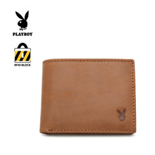 Load image into Gallery viewer, (7 to 9 Card Slots ) PLAYBOY GENUINE LEATHER RFID SHORT WALLET PW 268 -3/-4 KHAKI