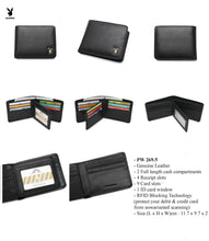 Load image into Gallery viewer, (7 to 9 card slots)PLAYBOY GENUINE LEATHER RFID SHORT WALLET PW 269 -3/-5 BLACK