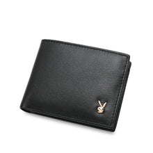 Load image into Gallery viewer, (4 Card slots) PLAYBOY GENUINE LEATHER RFID SHORT WALLET PW 269-9 BLACK