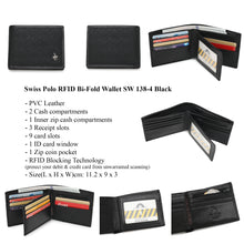 Load image into Gallery viewer, Swiss Polo Men RFID Bifold Wallet And Automatic Belt Gift Set Box SGS 559-1 Black