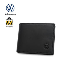 Load image into Gallery viewer, Volkswagen Men&#39;s Genuine Leather RFID Blocking Tri Fold Wallet